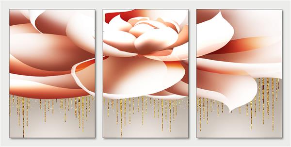 کاغذ دیواری هنری پوستر دیواری سه بعدی گل های رز گل های سبک پس زمینه مدرن برای دکوراسیون دیوار خانه