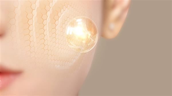 مقایسه ای از نحوه تغذیه پوست محافظت از پوست ترمیم پوست توسط ویتامین ها به صورت سه بعدی نشان می دهد