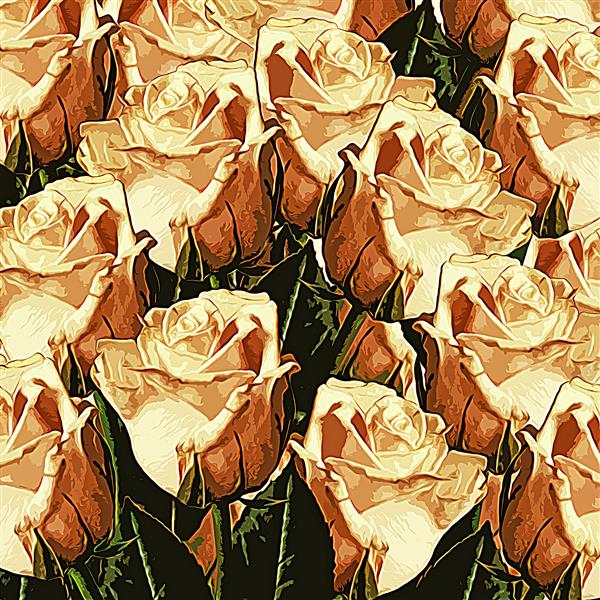 یک دسته گل رز زیبا چاپ گل رنگارنگ الگوی با تعداد زیادی گل رز در سبک وینتیج