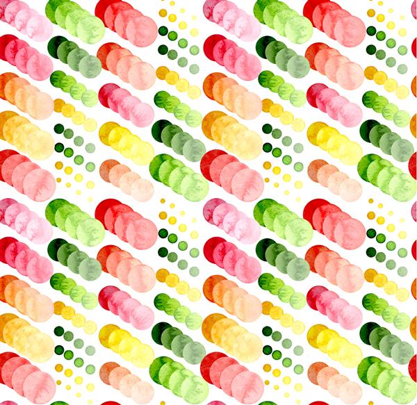 دایره های رنگارنگ آبرنگ تکرار الگو