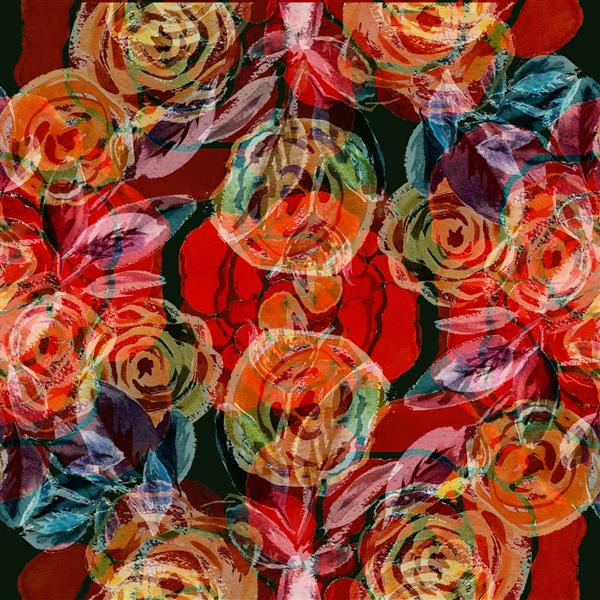 الگوی گل بدون درز آبرنگ گل رز پس زمینه رنگارنگ می توانید از آنها برای بسته بندی کاغذ کاغذ دیواری کارت چاپ جلد استفاده کنید