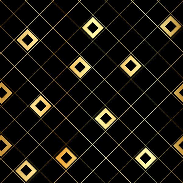 الگوی بدون درز طلایی انتزاعی پس زمینه یکپارچهسازی با سیستمعامل پارچه طلایی مد بافت بهار کپی شطرنجی شده