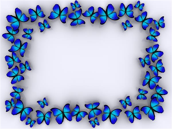 یک پروانه در پس زمینه سفید - ارائه شده به صورت سه بعدی
