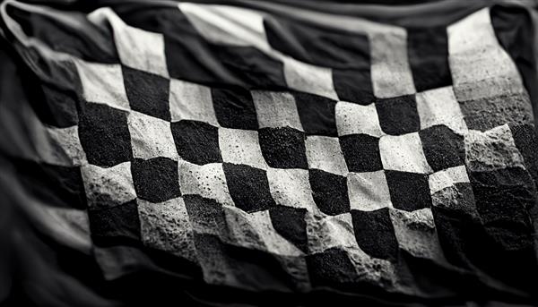 یک پرچم سیاه و سفید در باد به اهتزاز در می آید