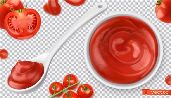 سس کچاپ گوجه فرنگی مجموعه تصویرسازی سس پاستا