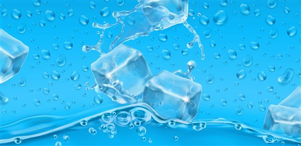 قطرات آب یخ وکتور سه بعدی واقع گرایانه
