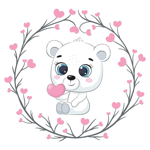 خرس کوچولوی ناز با قلب کلیپ روز ولنتاین مبارک