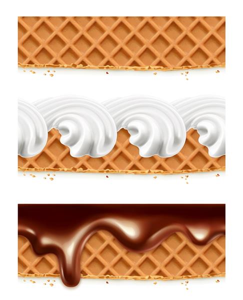 وافل شکلات خامه فرم گرفته الگوهای افقی بدون درز