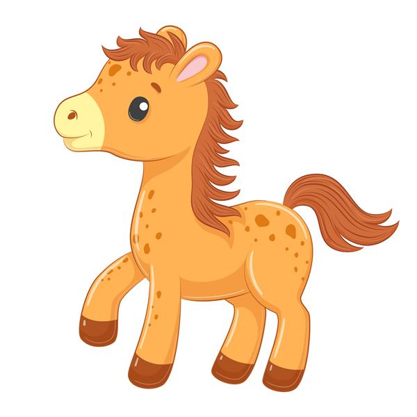 اسب بچه ناز در تصویری به سبک کارتونی
