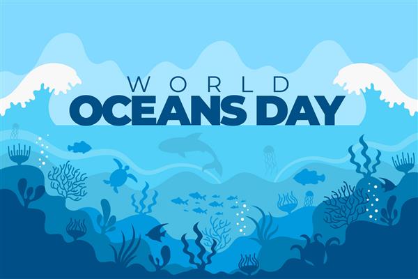تصویر روز جهانی اقیانوس های تخت ارگانیک