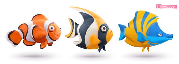 مجموعه سه بعدی خنده دار ماهی استوایی