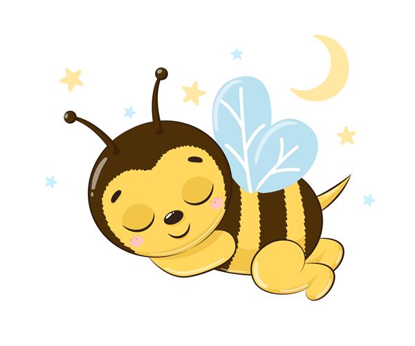 زنبور عسل خواب و خندان استکارتون