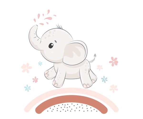 فیل ناز و شیرین تصویر برداری از یک کارتون 