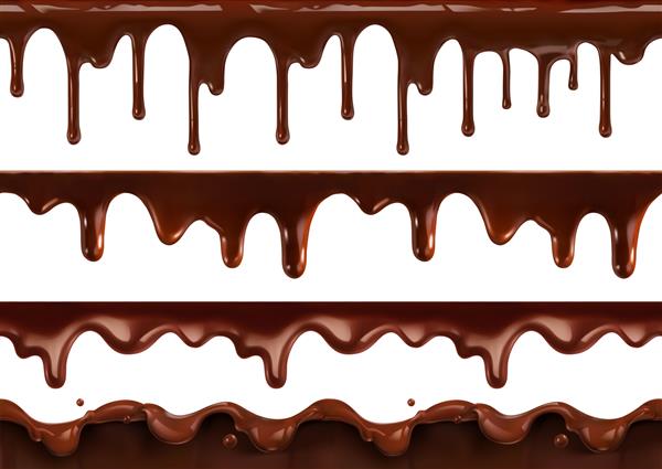 قطره ذوب شکلات وکتور سه بعدی الگوی بدون درز واقع گرایانه