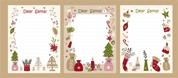 قالب نامه کریسمس زیبا آماده برای چاپ