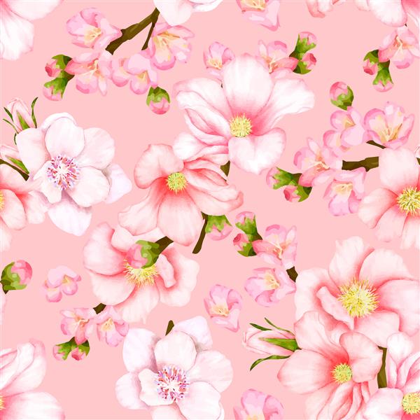 گل شکوفه گیلاس طرح بدون درز زیبا