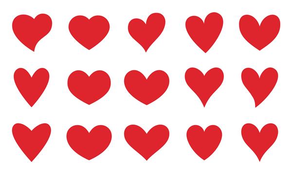 مجموعه تخت شبح تمبر شکل های مختلف قلب قرمز عشق ولنتاین رابطه عاشقانه عروسی علامت