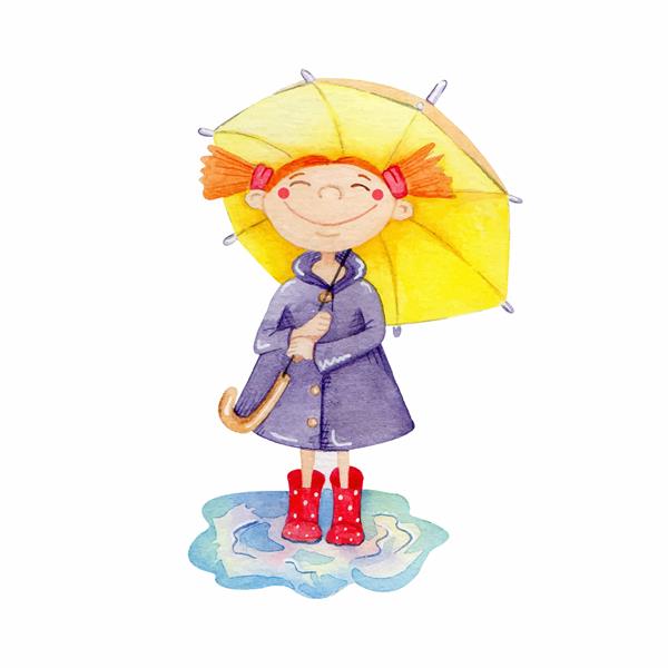 دختری با آبرنگ چتری
