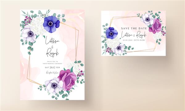 قالب کارت دعوت عروسی تاج گل زیبا