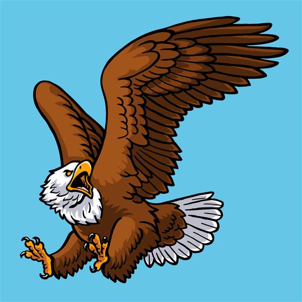 عقاب طاس کارتونی در حال پرواز با بال زدن