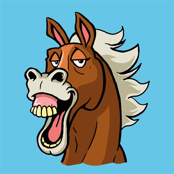 اسب زشت دندان هایش را نشان می دهد