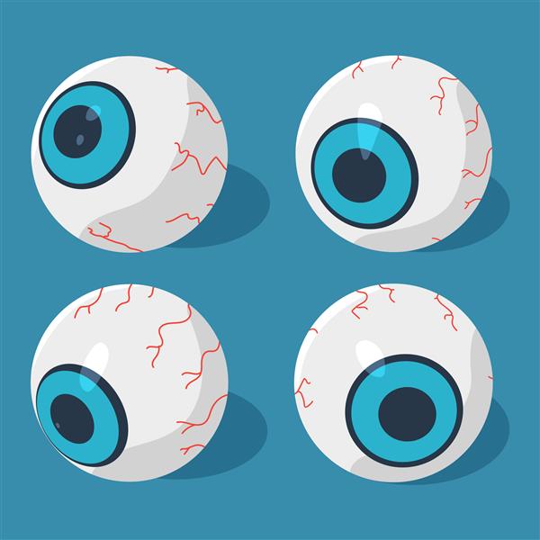 مجموعه کارتونی وکتور چشم برای هالووین جدا شده در پس زمینه