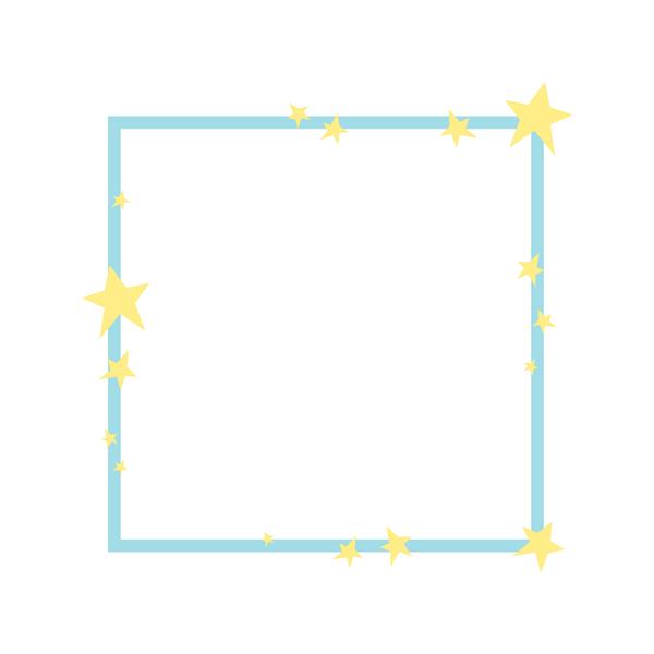 قاب مربع آبی ناز با ستاره برای عکس برای متن قاب هندسی کودک عنصر کولاژ تزئینی