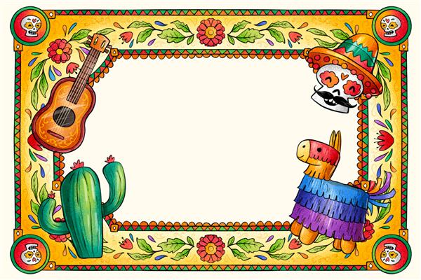 تصویر فرهنگ مکزیکی طراحی شده با دست