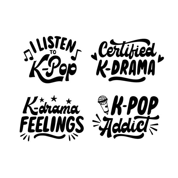 مجموعه استیکرهای حروف k-drama k-pop