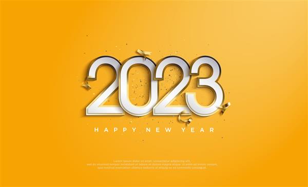 سال نو مبارک 2023 در زمینه زرد