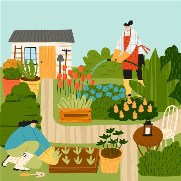 طراحی قالب باغبانی با دست