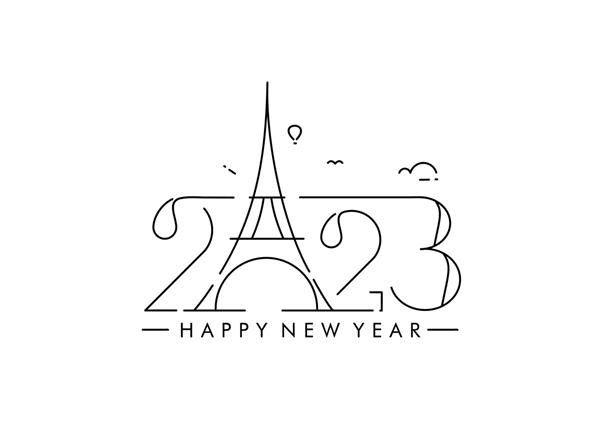 بروشور قالب پوستر طراحی تایپوگرافی متنی سال نو مبارک 2023 طرح بنر بروشور تزئین شده
