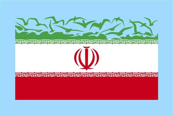 پرچم ایران با مفهوم آزادی پرچم ایران تبدیل به وکتور پرندگان در حال پرواز