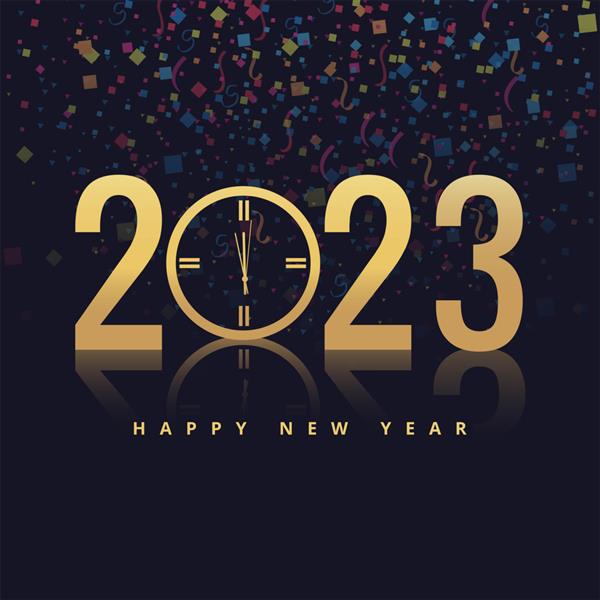 کارت تبریک تعطیلات برای پس زمینه براق سال نو مبارک 2023