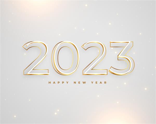 متن طلایی و نقره ای 2023 سبک خطی برای پس زمینه سال نو