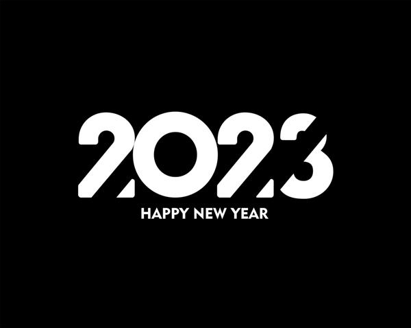 بروشور قالب پوستر طراحی تایپوگرافی متنی سال نو مبارک 2023 تزئین شده طرح بنر بروشور