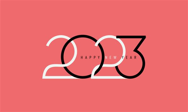 نماد سال نو مبارک 2023 بنر تبریک طراحی لوگو تصویر خلاقانه و رنگارنگ الگوی طراحی شماره 2023 سال جدید تصویر برداری برچسب های خلاقانه دکوراسیون کریسمس