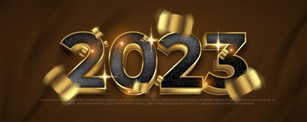 پس زمینه جشن سال نو 2023 با اعداد طلایی مبارک
