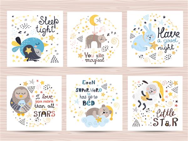مجموعه ای از کارت های زیبا برای نوزادان