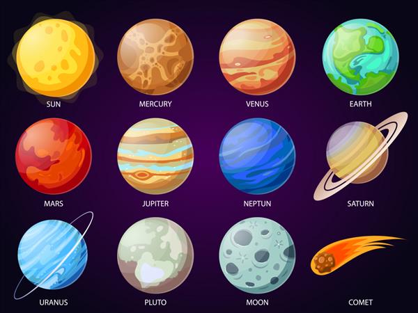 کارتون سیارات منظومه شمسی