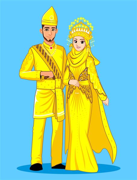 عروس های ملایی با لباس های سنتی زرد و طلایی