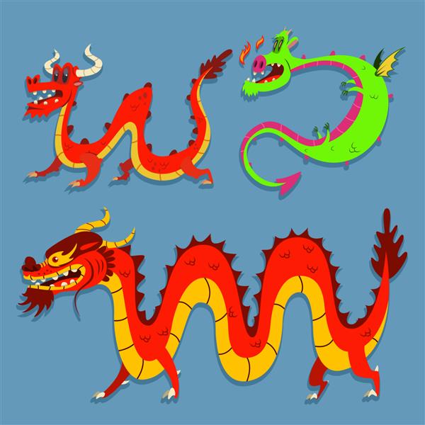 مجموعه کارتونی زیبای اژدهاهای چینی