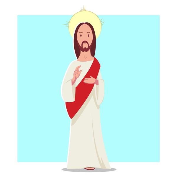 شخصیت تخت وکتور کارتونی عیسی مسیح تصویر