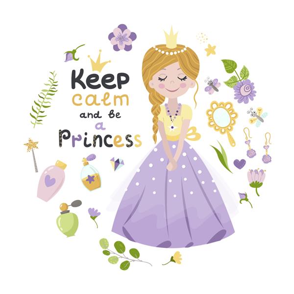 پوستر با شاهزاده خانم و حروف