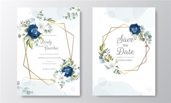 کارت دعوت عروسی با گل های زیبا