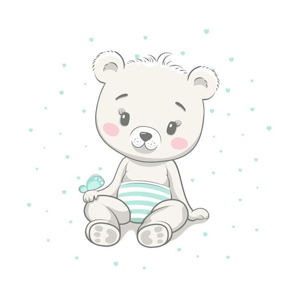 تصویر کارتونی بچه خرس ناز