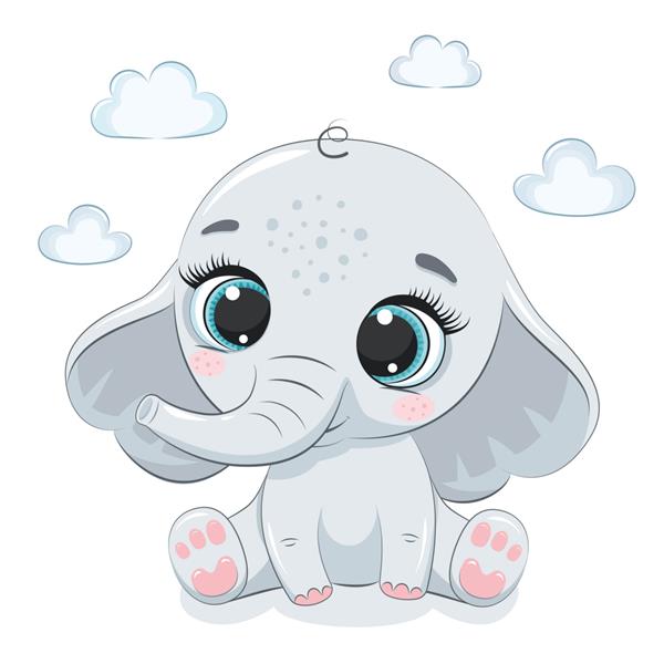 بچه فیل ناز تصویر برای حمام نوزاد کارت تبریک دعوت نامه مهمانی چاپ تی شرت لباس مد