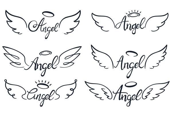 حروف بال فرشته مجموعه تصویر برداری طرح بال بهشتی فرشتگان بالدار بهشتی و بال مقدس