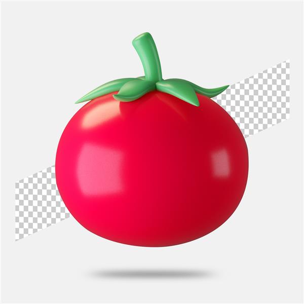 نماد گوجه فرنگی رندر سه بعدی جدا شده است