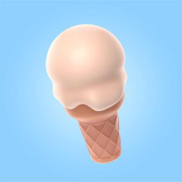 رندر سه بعدی بستنی خوشمزه